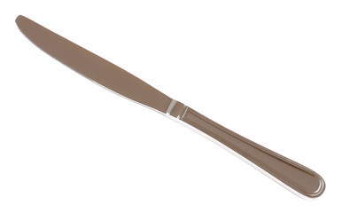 Closeup of table knife isolated on white background