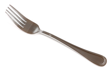 Closeup of fork isolated on white background