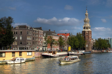 Montelbaanstoren tower in Amsterdam, The Netherlands