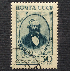 Karl Marx stamp, USSR, 1943
