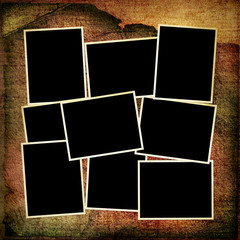 Old grunge frames on the abstract background