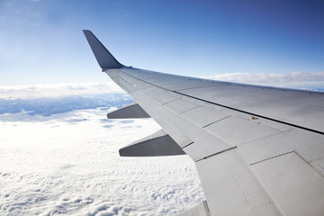 Fototapeta na wymiar Wing of an airplane