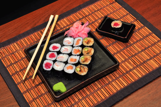 Japanese food rolls