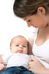 happy family - mother and baby