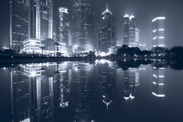 Plakat night view of shanghai