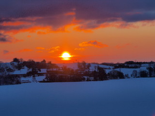 Morgenrot &uuml;ber Dorf