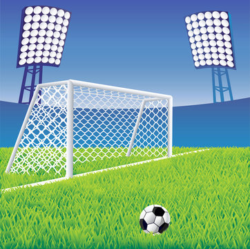 Soccer detailed goal  and net. Vector illustration.