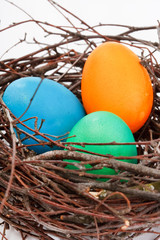 Easter eggs in a nest