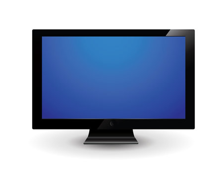 Flat screen tv isolated in white