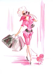 Lady in pink-my own artwork.