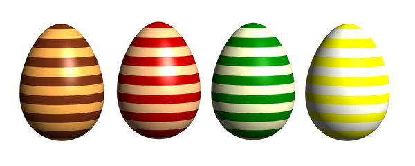 Bunte Ostereier mit Streifenmuster
