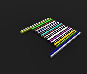 3D colorful codabar barcode