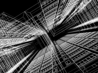 Abstract architectural 3D construction.