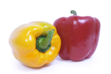 Picture of a fresh yellow pepper isolated on white