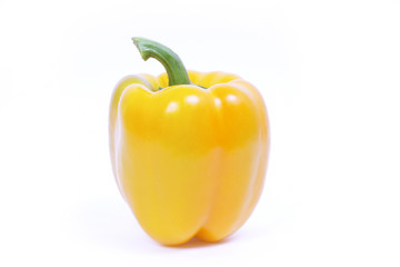 Picture of a fresh yellow pepper isolated on white