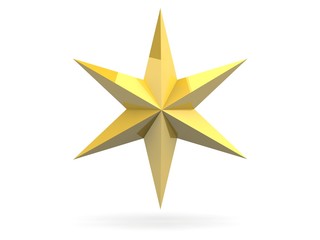Fototapeta premium Gold Christmas star isolated over a white background