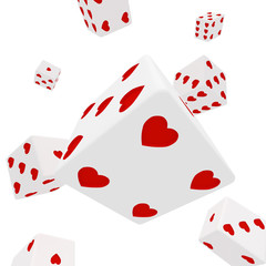 dices in hearts
