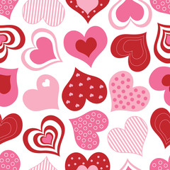 Red and Pink Hearts Pattern