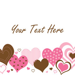 Brown and Pink Hearts Border - 21598507