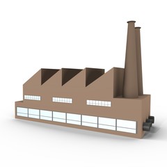 An isolated industrial factory - a 3d image