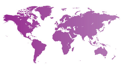 Fototapeta na wymiar Violet World map