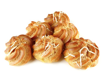 gold cakes on white