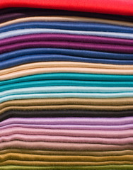 A pile of colorful fabrics