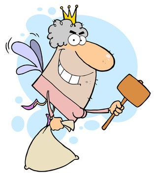Tooth Fairy With A Mallet And Bag