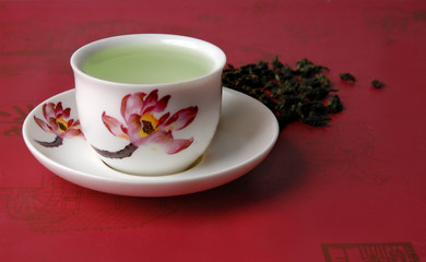 Green tea in a cup