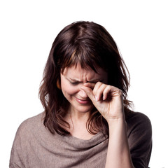 Fototapeta premium young crying woman