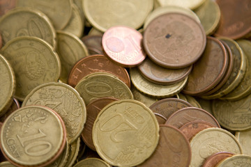 Detalle de monedas de euro