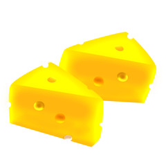 piece of yellow porous cheese food with holes
