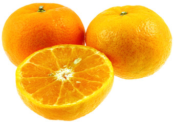 clémentines vitamines, fond blanc