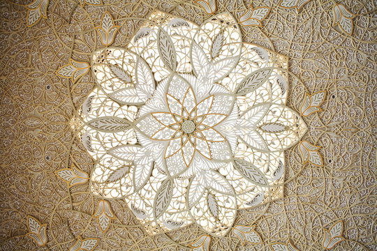Ceiling Decoration of Sheikh Zayed Mosque. Abu Dhabi