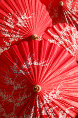 Red handmade parasol