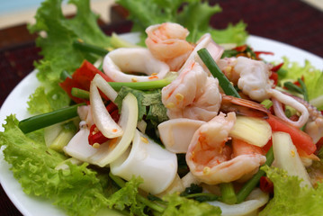Seafood mix salad