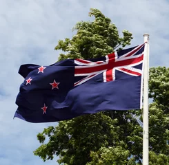 Photo of a New Zealand Flag waving