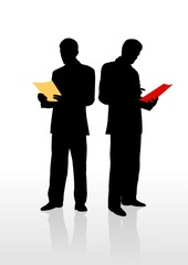 2 businessman read document