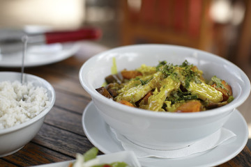 chicken curry with pumpkin dish