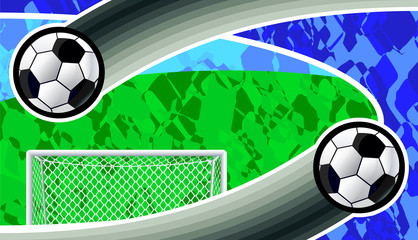Obraz premium Abstract soccer background with detailed goal. Vector.