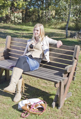 young woman on a park bench 3