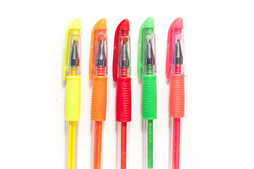 multicolored pens