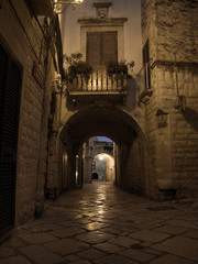 Fototapeta premium Alley by night. Giovinazzo. Apulia.