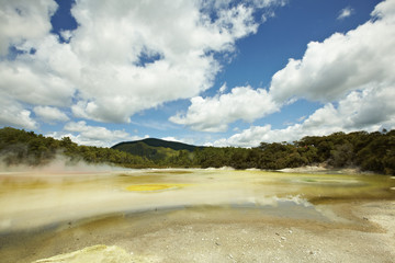 Hot springs natural park in rotoroa, new zealand