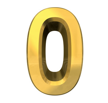 3d number 0 in gold