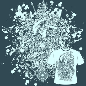 T-Shirt Druck M&auml;dchen Wappen