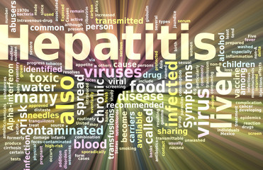 Hepatitis word cloud glowing