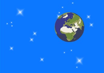 Erde vor Sternenhimmel