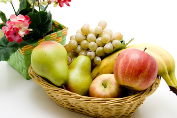 Obstkorb und Blume