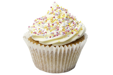 Cupcake with Sugar Balls and Clipping Path